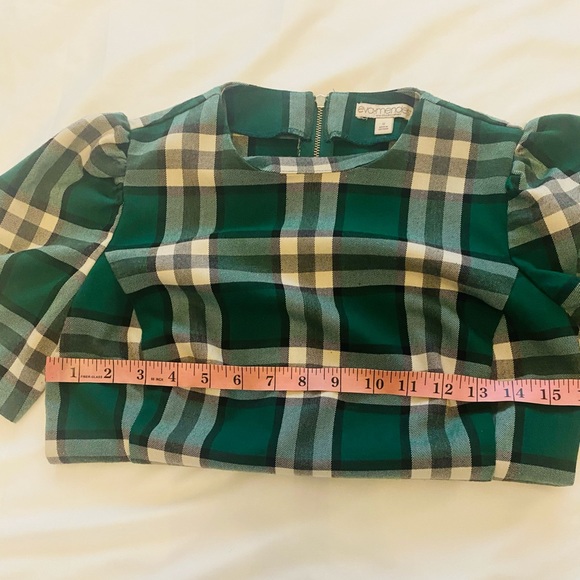 Eva Mendes GORGEOUS! Vintage Inspired Green Plaid Top - Size - Picture 9 of 9